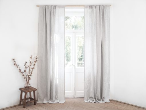 Striped heavy linen curtains