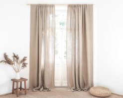 Burlap linen curtains