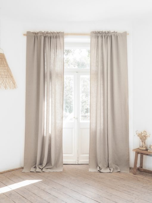 Room darkening linen curtains