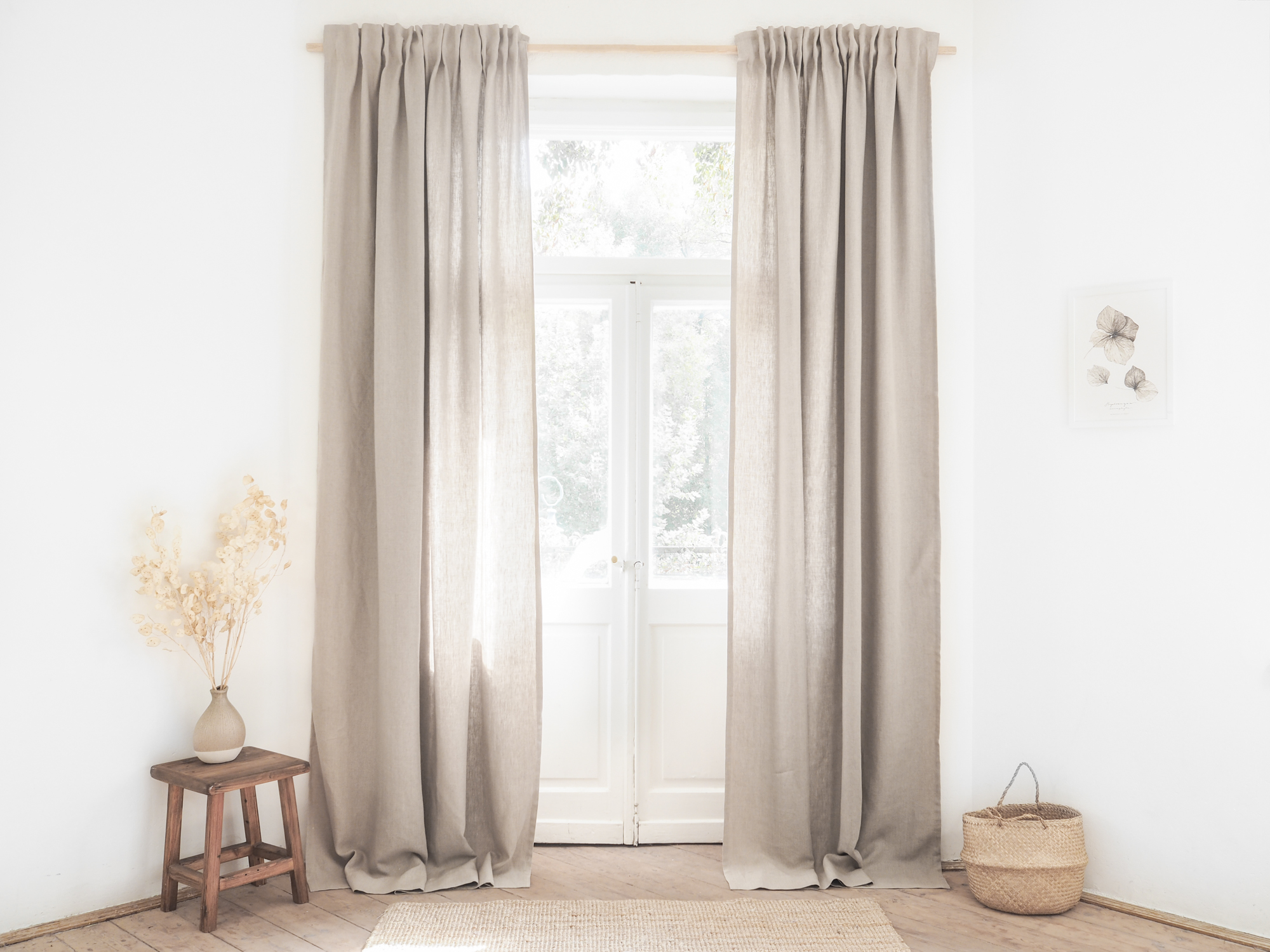 shading linen curtains with tape