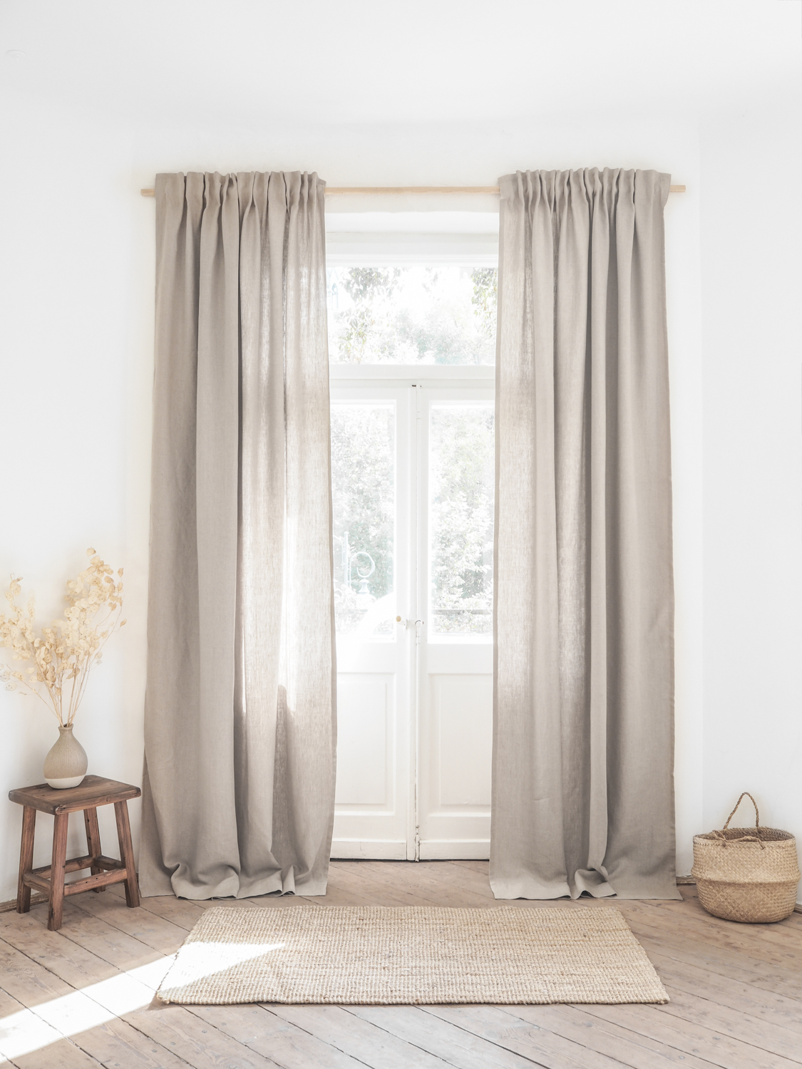 shading linen curtains with tape