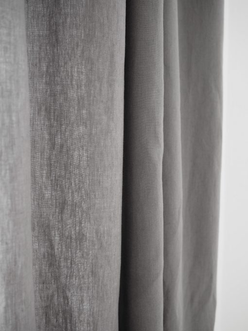Gray heavy linen curtains