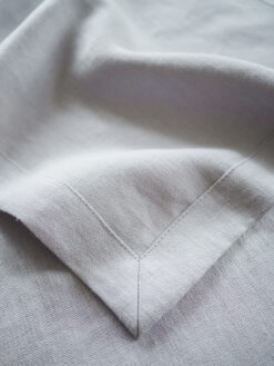 Light gray solid linen tablecloth