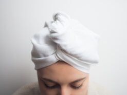 White bathing turban