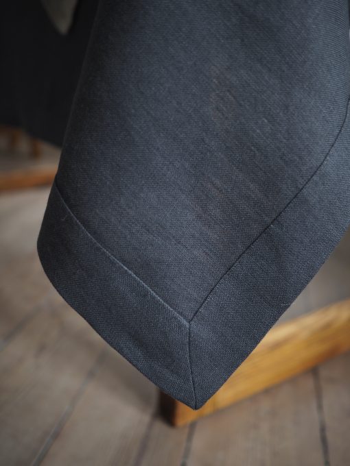 Charcoal solid linen tablecloth