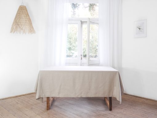 Solid linen tablecloth
