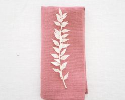 Solid pink linen napkins