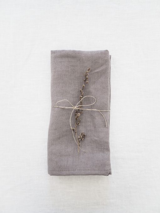 Solid gray linen napkins