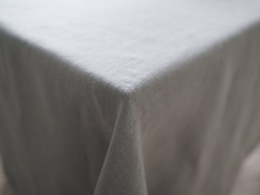 Gray solid linen tablecloth