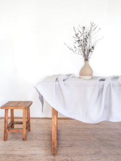Light gray linen tablecloth