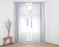 Light gray tab top curtains
