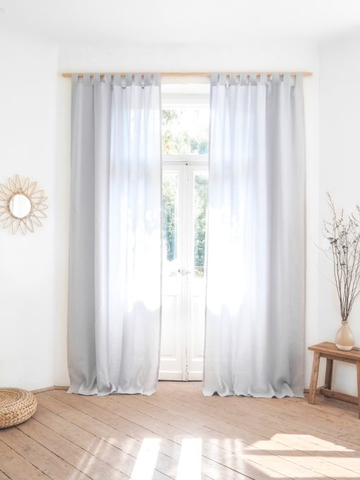 Light gray tab top curtains