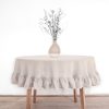 light linen tablecloth with a frill