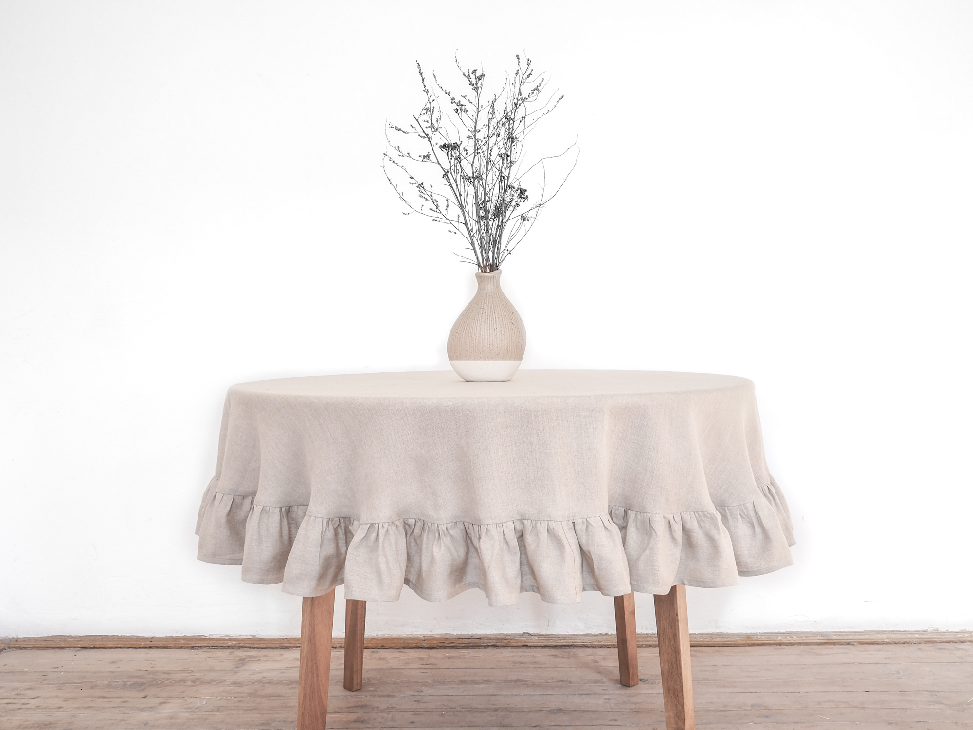 Light Round Linen Tablecloth Discover, White Linen Tablecloths Round