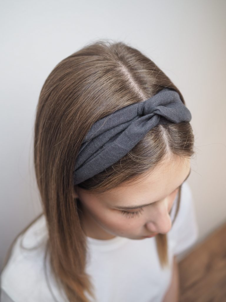 knotted headband charcoal