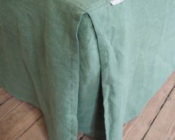 Green linen bedskirt