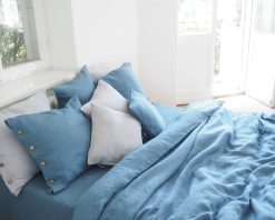 Blue linen bedding