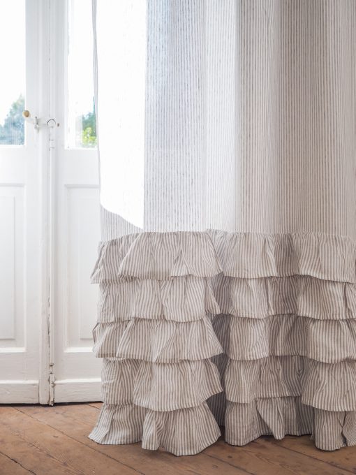 linen curtains with ruffles