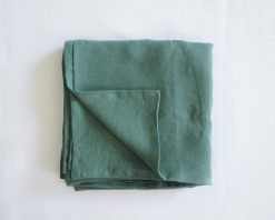 Green linen flat sheets