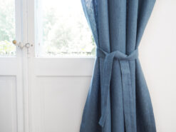 Blue linen curtain belt