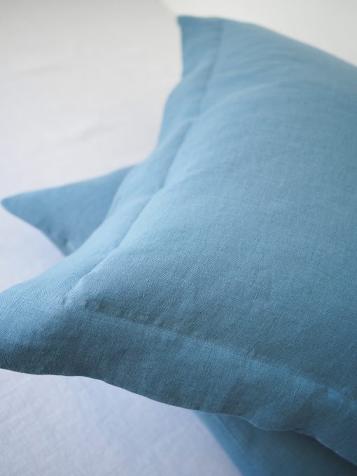 Blue linen pillowcover