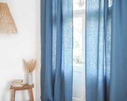 Blue linen curtains