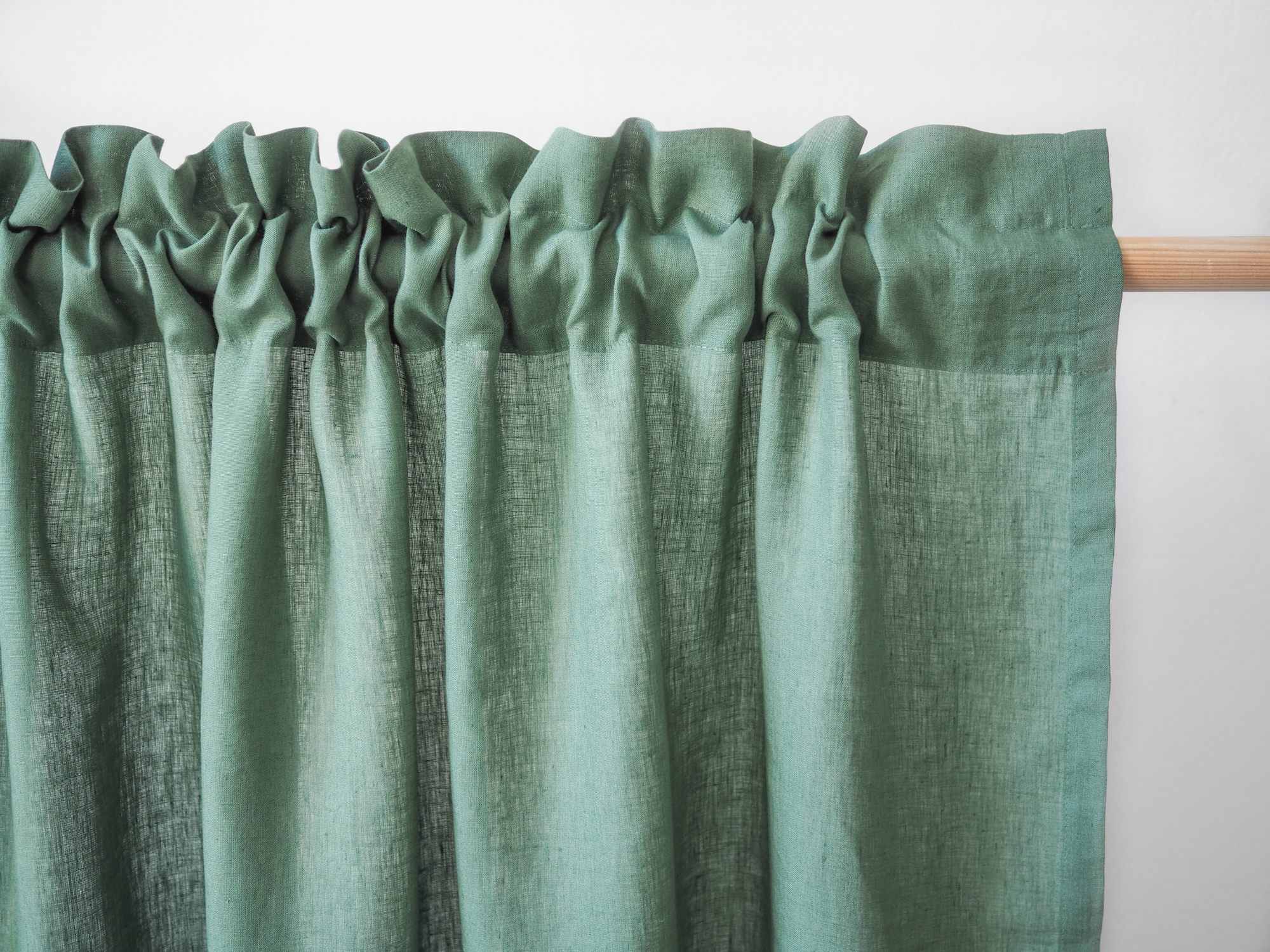 Green linen curtains for living room
