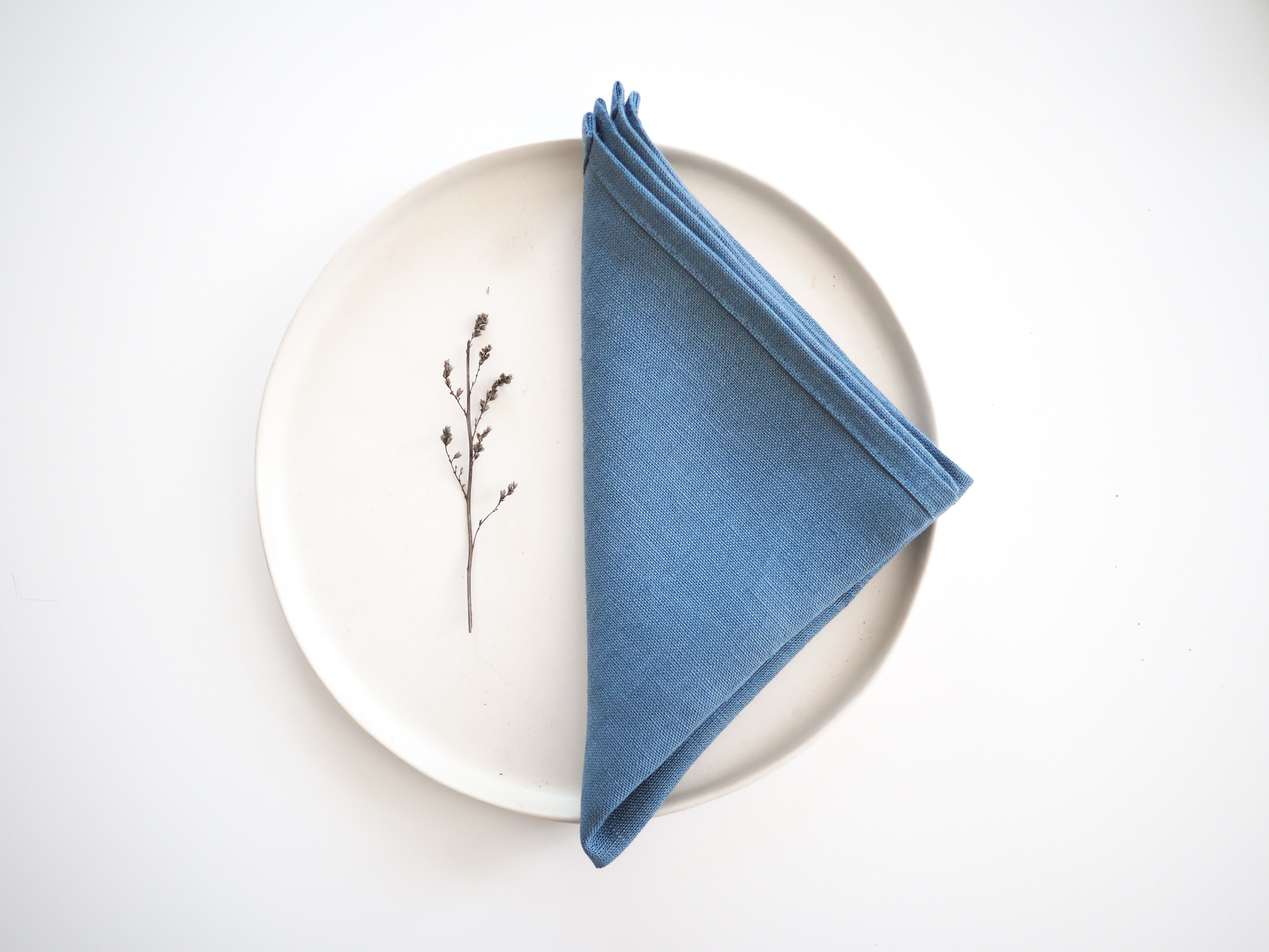 Blue linen napkins