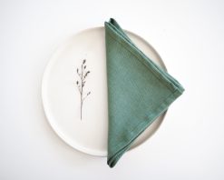 Green linen napkins