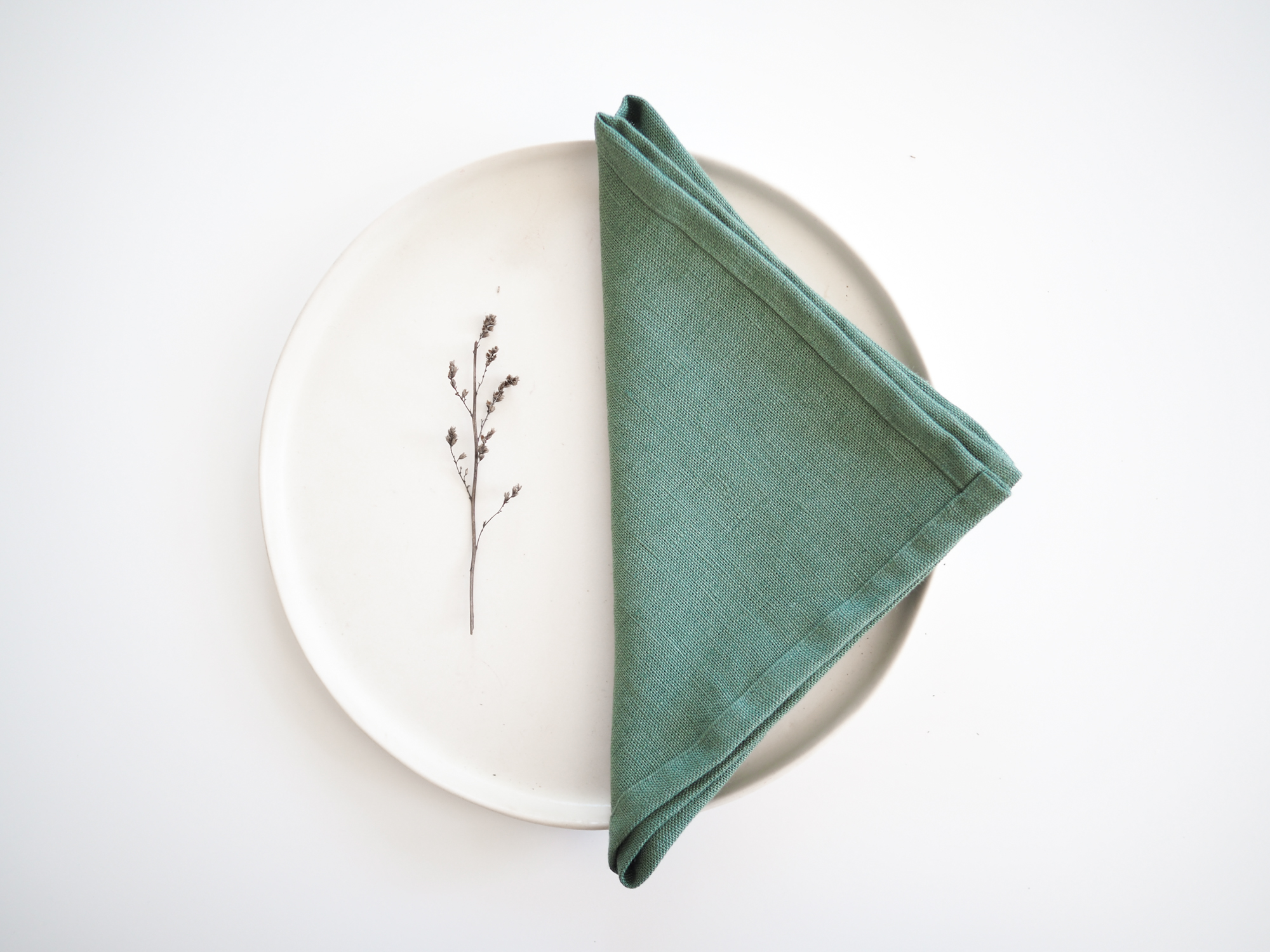 handmade Poland 100% linen linen heavy in napkins | Green