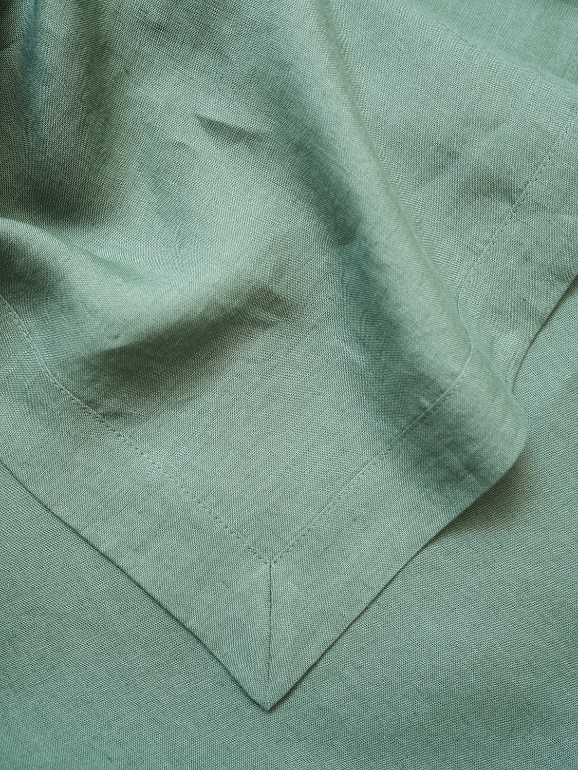 Green linen tablecloth