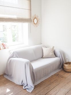 Light gray linen couch cover