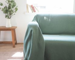 Sofabezug aus grünem Leinen