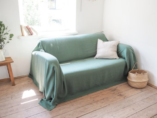 Sofabezug aus grünem Leinen