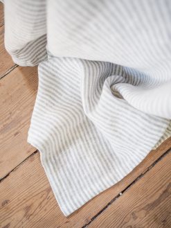 Striped linen couch cover