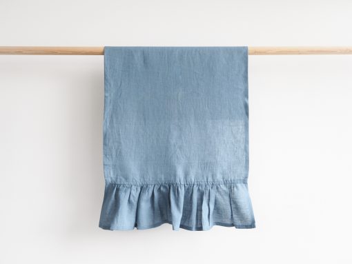 blue linen dish towels