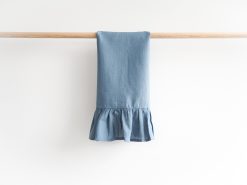 blue linen dish towels