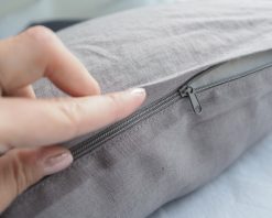 linen bedding with a zipper