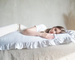 Jasnoszara długa poduszka do spania