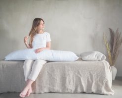 Linen pillow case for long pillow