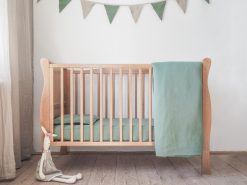 Zielona pościel lniana dla niemowląt