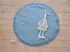 Lniany okrągły dywanik dla dziecka