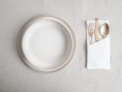 White linen cutlery case