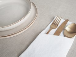 White linen cutlery case