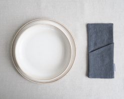 Charcoal linen cutlery case