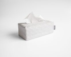 Striped linen tissue box cover