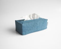 Blau Leinen Taschentuchbox-Etui