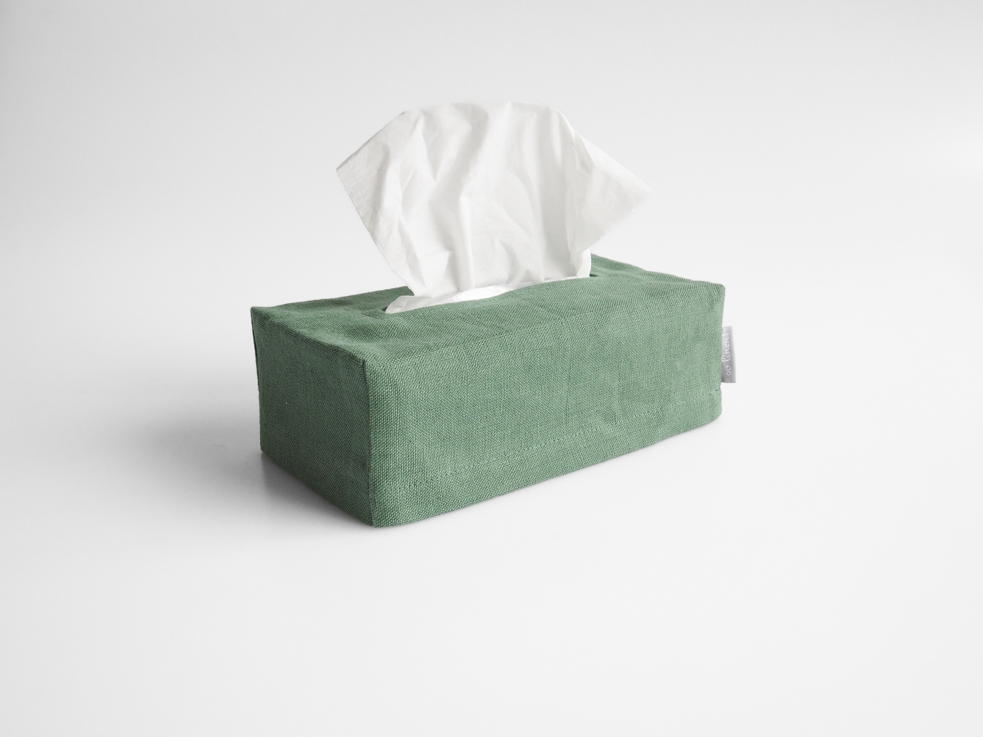 Grün Leinen Taschentuchbox-Etui