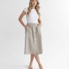 Linen skirt with an elastic band