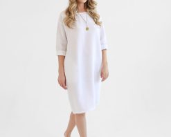 White linen summer dress